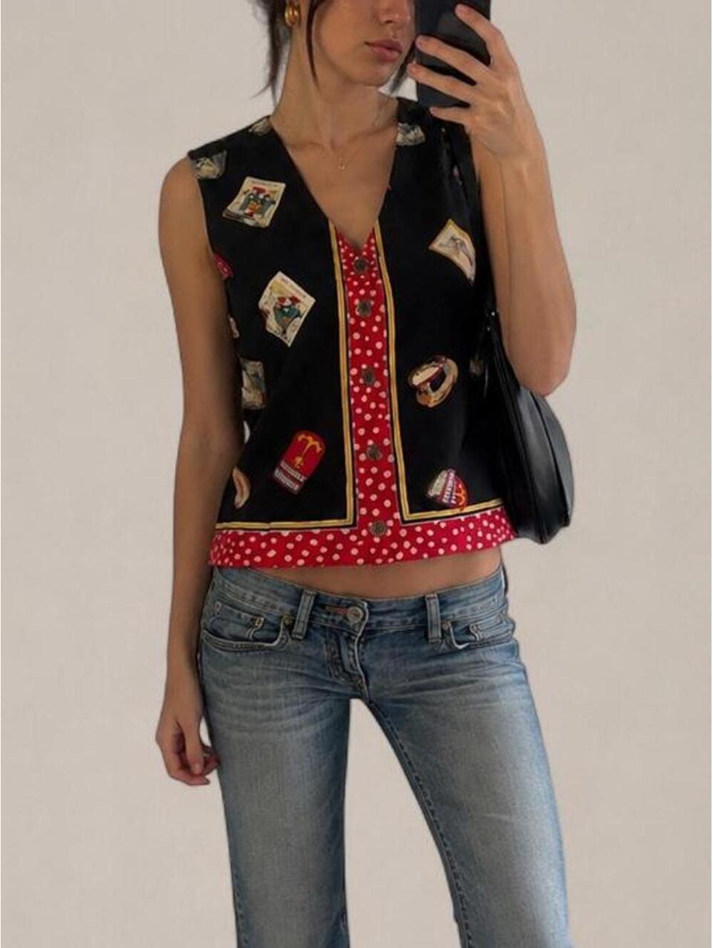 Vintage Casual Corner Nautical Silk Vest